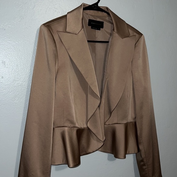 BCBGMAXARIA Satin Peplum Blazer - Picture 5 of 12